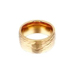 Bihsilin Frauen Ring Edelstahl, Damen Ringe 11MM Poliert Rund Bandring Eheringe Hochzeit Ring Personalisiert Gold Gr.57 (18.1) von Bishilin