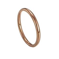 Bihsilin Frauen Ring Edelstahl, Damen Ringe 2MM Schmal Bandring Eheringe Hochzeit Ring Personalisiert Braun Gr.65 (20.7) von Bishilin