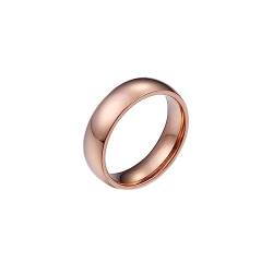 Bihsilin Frauen Ring Edelstahl, Damen Ringe 6MM Poliert Rund Bandring Eheringe Hochzeit Ring Personalisiert Rosegold Größe 54 (17.2) von Bishilin