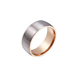 Bihsilin Frauen Ring Edelstahl, Damen Ringe 8MM Matt Bandring Eheringe Hochzeit Ring Personalisiert Rosegold Größe 60 (19.1) von Bishilin