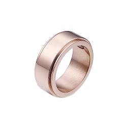 Bihsilin Frauen Ring Edelstahl, Damen Ringe 8MM mit Hämatit Bandring Eheringe Hochzeit Ring Personalisiert Rosegold Gr.57 (18.1) von Bishilin