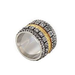 Bihsilin Frauen Ring Edelstahl, Damen Ringe Breit 17MM mit Zirkonia Eheringe Hochzeit Ring Personalisiert Schwarz Gr.57 (18.1) von Bishilin