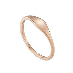 Bihsilin Frauen Ring Edelstahl, Damen Ringe Schmal 1MM Eheringe Hochzeit Ring Personalisiert Rosegold Größe 57 (18.1) von Bishilin