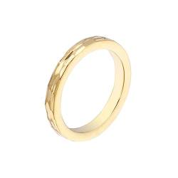 Bihsilin Frauen Ring Edelstahl, Damen Ringe Schmal 3MM Bandring Eheringe Hochzeit Ring Personalisiert Gold Gr.60 (19.1) von Bishilin