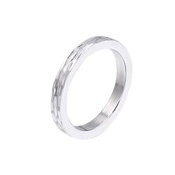 Bihsilin Frauen Ring Edelstahl, Damen Ringe Schmal 3MM Bandring Eheringe Hochzeit Ring Personalisiert Silber Größe 62 (19.7) von Bishilin