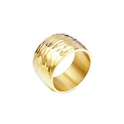 Bihsilin Frauen Ringe Edelstahl, Verlobungsringe 10MM Poliert Rund Bandring Ring Damen Personalisiert Gold Gr.52 (16.6) von Bishilin