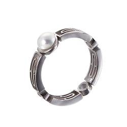 Bihsilin Frauen Ringe Edelstahl, Verlobungsringe 3.8MM Solitär mit Stein Ring Damen Personalisiert Silber Größe 52 (16.6) von Bishilin