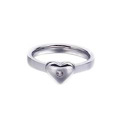Bihsilin Frauen Ringe Edelstahl, Verlobungsringe Herz mit Zirkonia Ring Damen Personalisiert Silber Größe 60 (19.1) von Bishilin