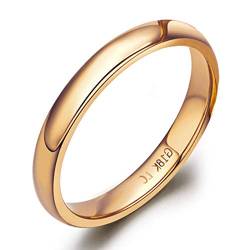 Bishilin Damen Ring Verlobung Gold 750 Poliert Rund Breit 2.3MM Eheringe Hochzeit Ring Gold 57 (18.1) von Bishilin
