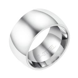 Bishilin Edelstahl Ring Personalisiert, Herren Ringe 11MM Glänzend Bandring Freundschaftsringe Männer Ring Hochzeit Silber Gr.65 (20.7) von Bishilin