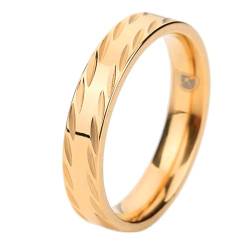 Bishilin Freundschaftsringe Herren Edelstahl, Ring Personalisiert 3MM Schmal Bandring Partnerringe Männer Ringe Nickelfrei Gold Gr.52 (16.6) von Bishilin