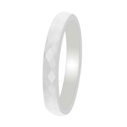 Bishilin Herren Ringe Keramik, Ring Personalisiert Schmal 3MM Bandring Weiß Ring Männer Nickelfrei Freundschaftsringe Gr.49 (15.6) von Bishilin