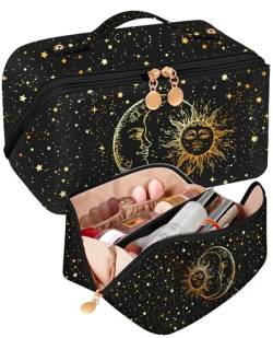 Bistup Make-up-Tasche mit Reißverschluss in der Mitte, 4-Sonne und Mond, Damen von Bistup