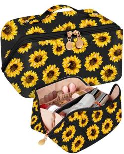 Bistup Make-up-Tasche mit Reißverschluss in der Mitte, 4-Sonnenblume, Damen von Bistup