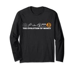 The evolution of money bitcoin btc crypto cryptocurrency Langarmshirt von Bitcoin, BTC & Krypto Geschenke