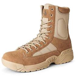 Bitiger Stiefel Herren Army Combat Boots mit Zipper Verschleißfest rutschfeste Outdoor Trekkingschuhe Militär & Einsatzstiefel von Bitiger