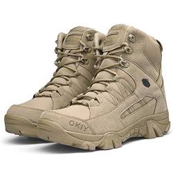 Bititger wasserdichter Militärstiefel für Herren, militärischer Outdoor-Wüstenstiefel, Kampfstiefel, Army-Stiefel, Sicherheits-Polizeistiefel, Leder mit Reißverschluss, - Sand - Größe: 39 2/3 EU von Bititger