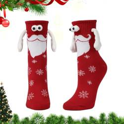 Magnetische Socken Für Paare, Händchen Haltende Socken, Hand In Hand Socken Magnet, Lustige Weihnachts-Magnetsocken Halten Hände, 3D Weihnachten Socken Paar Socken Mann Und Frau von Bitong