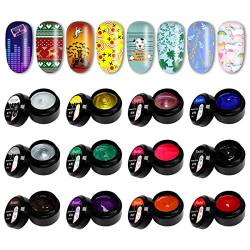 Biutee Stamping Gel Polish, 12 Farben UV Gel-Nagellack 8ml Stamping Gel Nagellack Nail von Biutee