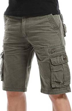 Biutimarden Herren Cargo Shorts, Sommer Casual mit Mehreren Taschen Leichte Arbeitsshorts Multi-Pockets Hosen Cargo, Angeln Wandershorts ohne Gürtel von Biutimarden