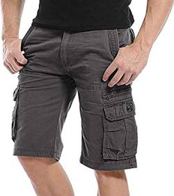 Biutimarden Herren Cargo Shorts, Sommer Casual mit Mehreren Taschen Leichte Arbeitsshorts Multi-Pockets Hosen Cargo, Angeln Wandershorts ohne Gürtel von Biutimarden