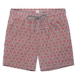 Biwisy Herren-Badehose, schnell trocknend, mit Netzfutter, lustige Strandshorts, Rot / Schwarz, XL von Biwisy