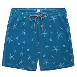 Biwisy Herren-Badehose, schnell trocknend, mit Netzfutter, lustige Strandshorts, Sterne, XL von Biwisy