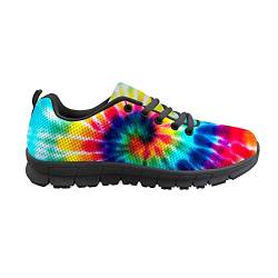 Biyejit Colorful Tie Dye Atmungsaktive Laufschuhe Damen Leichter Casual Fashion Sneaker von Biyejit