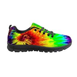 Biyejit Colorful Tie Dye Damen Sneaker Bequeme Outdoor Walking Running Sportschuhe für Teen Girls von Biyejit