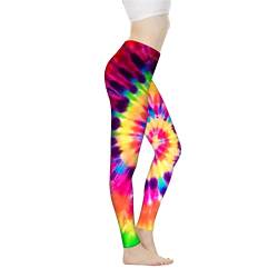 Biyejit Damen-Leggings, Yogahose mit hohem Taillenbund, Workout-Leggings, Batik, M von Biyejit