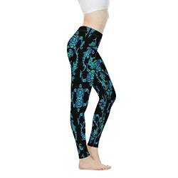 Biyejit Damen-Leggings, Yogahose mit hohem Taillenbund, Workout-Leggings, Polynesische Meeresschildkröte, XXX-Large von Biyejit