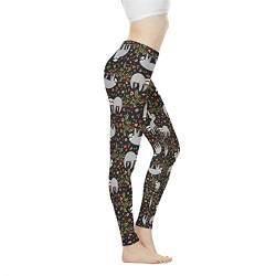 Biyejit Damen-Workout-Yogahose, athletischer Jumpsuit, Fitnessstudio, Tanz, Workout-Leggings für Frauen, Faultier, XXX-Large von Biyejit