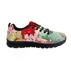 Biyejit Fashion Sneakers Schnürschuhe Leichte Sportschuhe Casual Running Wanderschuhe für Damen Herren Paare, - Blumenmuster 3 - Größe: 40 EU von Biyejit