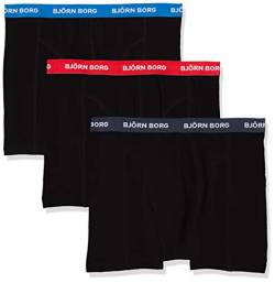 Björn Borg Herren Shorts NOOS Contrast Solids 3p Boxershorts, Schwarz-9999-1028-90012, M (3er Pack) von Björn Borg