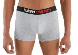 Björn Swensen Boxershorts Herren 10 Pack Boxer Shorts for Men Männer Unterhose mit hoher Baumwolle-Qualität Jungen Unterwäsche Grau Large von Björn Swensen