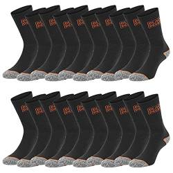 Black+Decker Crew Work Socks Unisex Herren Damen Arbeitssocken Regular Socken 10er Pack 39-42 43-46 47-49 50-52 Baumwolle Schwarz Grau Wadenlang, Größe:39-42, Farbe:Black (TEKB) von Black+Decker