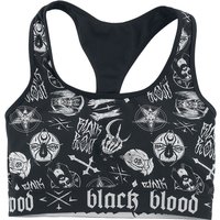 Black Blood by Gothicana Bikini-Oberteil - Bikinioberteil mit Okkulten Symbolen - S bis XXL - für Damen - Größe XXL - schwarz von Black Blood by Gothicana