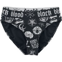 Black Blood by Gothicana Bikini-Unterteil - Bikiniunterteil mit Okkulten Symbolen - S bis XXL - für Damen - Größe L - schwarz von Black Blood by Gothicana