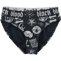 Black Blood by Gothicana Bikini-Unterteil - Bikiniunterteil mit Okkulten Symbolen - S bis XXL - für Damen - Größe S - schwarz von Black Blood by Gothicana