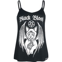 Black Blood by Gothicana - Gothic Top - Top mit Demonic Cat - XS bis XXL - für Damen - Größe M - schwarz von Black Blood by Gothicana