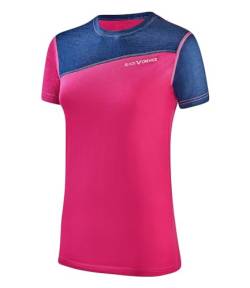 Black Crevice Damen Merino T-Shirt, pink/Blue, 40 von Black Crevice