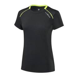 Black Crevice Damen Sport T-Shirt, Black/Yellow, 36 von Black Crevice