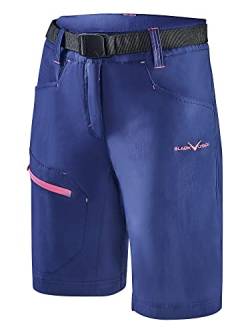 Black Crevice Damen Trekking Shorts, Steel Blue/pink, 38 von Black Crevice