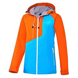 Black Crevice Damen dünne wasserdichte Hardshell Jacke, atmungsaktiv, orange/hellblau, 46 von Black Crevice