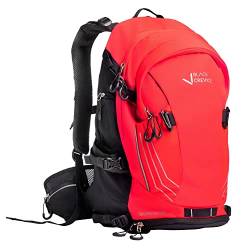 Black Crevice Fahrrad und Skitouren Rucksack mit Helmhalterung, MANAKAU 26 Liter, rot von Black Crevice