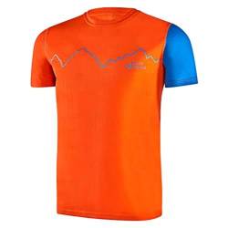 Black Crevice Herren Merino T-Shirt,orange/Blue, XXL von Black Crevice