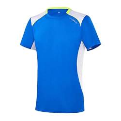 Black Crevice Herren Sport T-Shirt, Blue/White/Yellow, XL von Black Crevice
