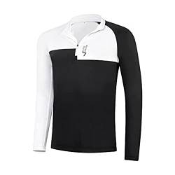 Black Crevice Herren Zipper Funktionsshirt, weiß/schwarz, L von Black Crevice