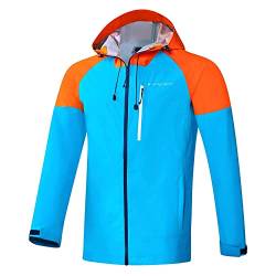 Black Crevice Herren dünne wasserdichte Hardshell Jacke, atmungsaktiv, blau/orange, XL von Black Crevice