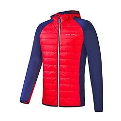 Black Crevice Herren wattierte Hybrid Jacke, rot/blau, L von Black Crevice